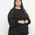 Sharp Balck Schiffli embroidery plus size women top