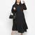 High class solid black plus size women dress