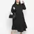 High class solid black plus size women dress