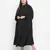 High class solid black plus size women dress