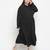 High class solid black plus size women dress