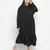 High class solid black plus size women dress