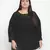Panaro Solid black plus size women top