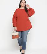 Bronza solid rusted plus size women top
