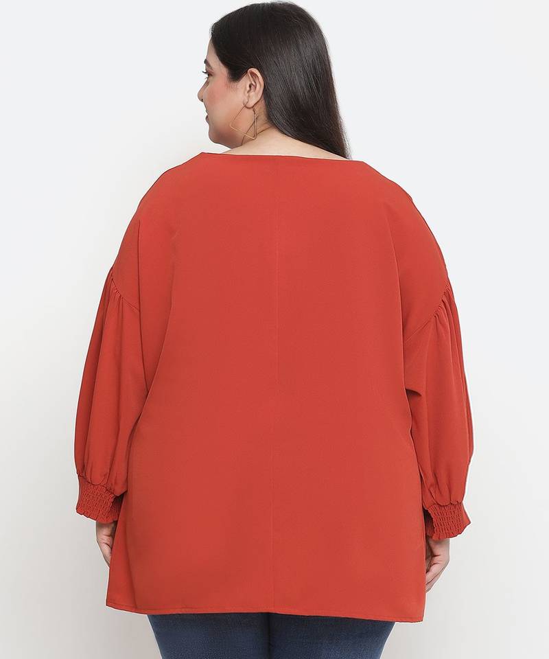 Bronza solid rusted plus size women top