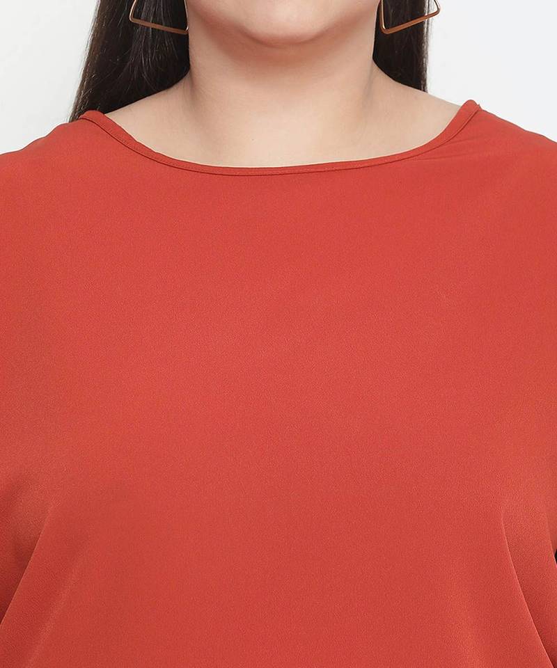 Bronza solid rusted plus size women top