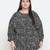 Embargo balck animal print plus size women top