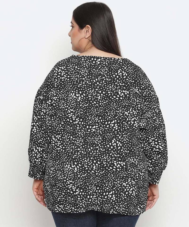 Embargo balck animal print plus size women top