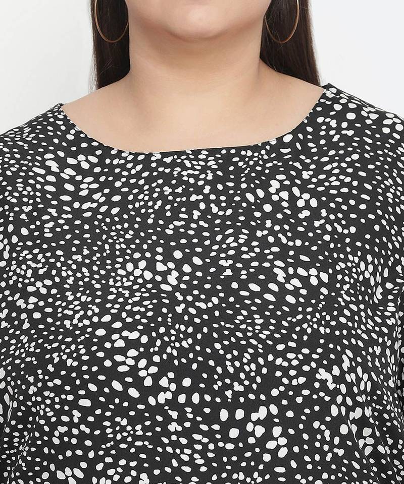Embargo balck animal print plus size women top