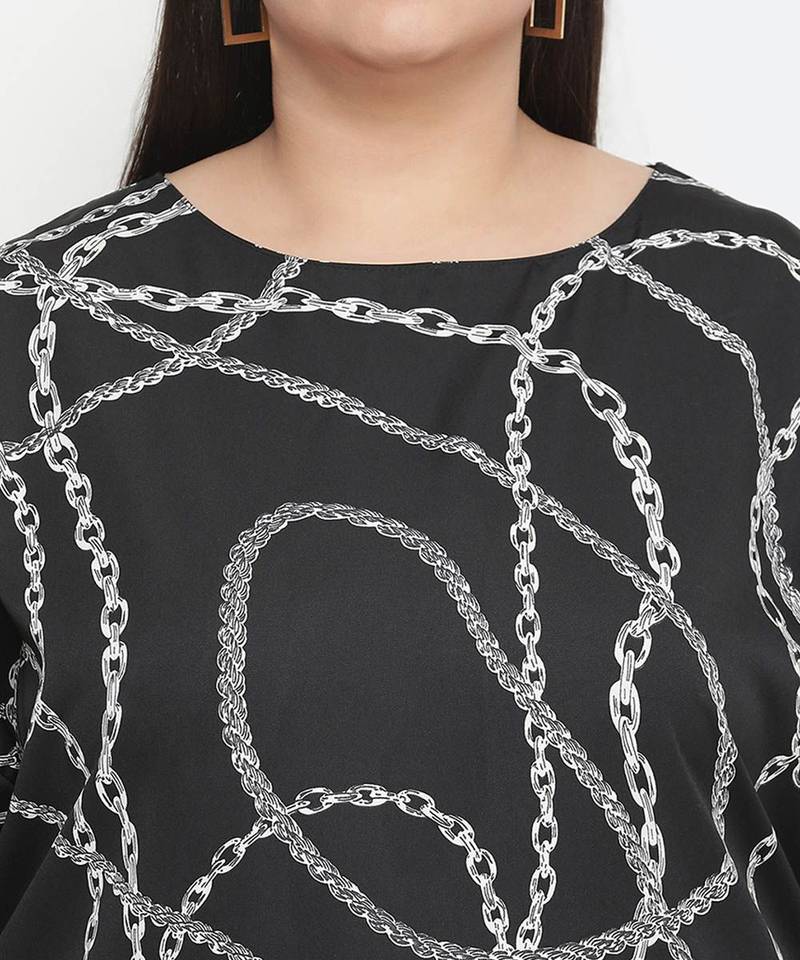 String Pattern print plus size women top