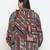 Classy pleated  neck tie knot printed plus size women top