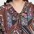 Classy pleated  neck tie knot printed plus size women top