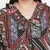 Classy pleated  neck tie knot printed plus size women top