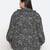 Dressy black animal print pleated neck tie knot plus size women top