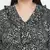 Dressy black animal print pleated neck tie knot plus size women top