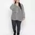 Diamond Grey animal print pleated neck tie knot plus size women top