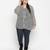 Diamond Grey animal print pleated neck tie knot plus size women top
