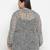 Diamond Grey animal print pleated neck tie knot plus size women top