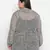 Diamond Grey animal print pleated neck tie knot plus size women top