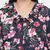 Heavens  blue  Floral print pleated neck tie knot plus size women top