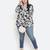 Black & white floral prin t plus size women shirt