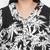 Black & white floral prin t plus size women shirt