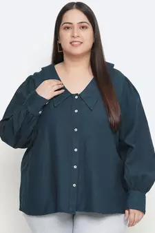Saffer Green plus size women shirt