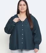 Saffer Green plus size women shirt