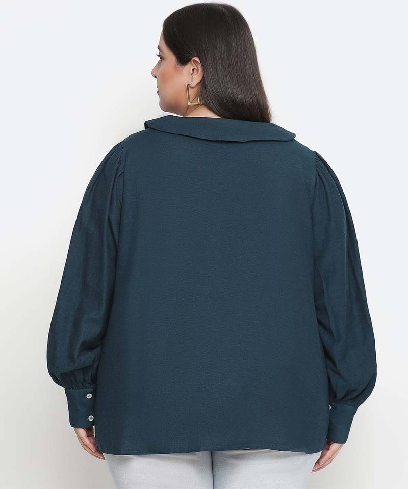 Saffer Green plus size women shirt