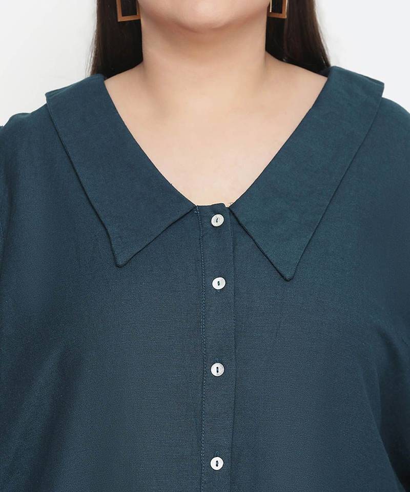 Saffer Green plus size women shirt
