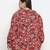 Gorgeous red floral print plus size women shirt