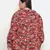 Gorgeous red floral print plus size women shirt