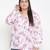 Full of love light pink floral print plus size women shirt