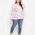 Full of love light pink floral print plus size women shirt