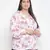 Full of love light pink floral print plus size women shirt