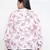 Full of love light pink floral print plus size women shirt