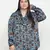 Muffin Blue floral print stylish plus size women top