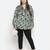 Seemly green  floral print stylish plus size women top