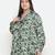 Seemly green  floral print stylish plus size women top