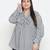 Doring check print stylish plus size women top