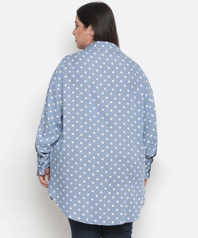 Fashable polka print women plus size shirt