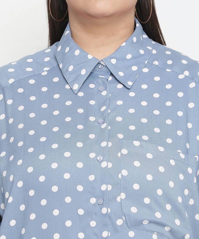 Fashable polka print women plus size shirt