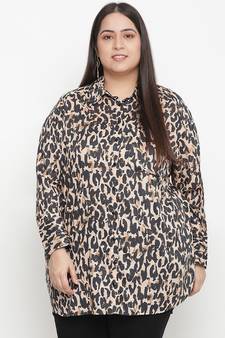 Unique animal printed plus size women shirt