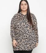 Unique animal printed plus size women shirt