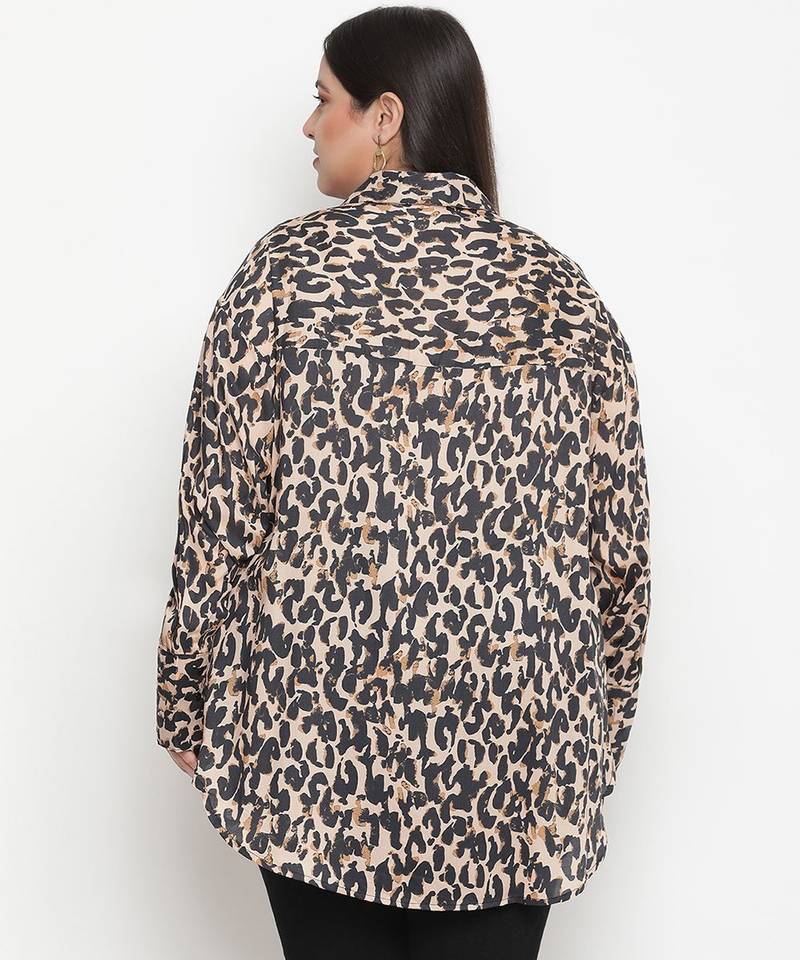 Unique animal printed plus size women shirt