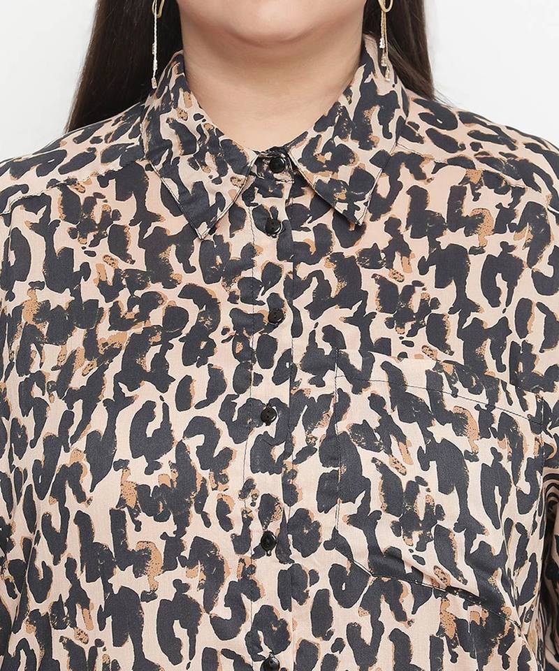 Unique animal printed plus size women shirt