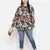 Scandle floral print plus size women shirt