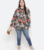 Scandle floral print plus size women shirt