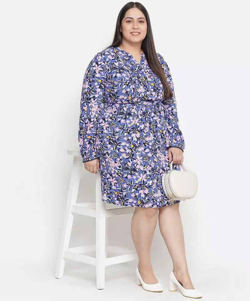 Color heaven floral print plus size women dress