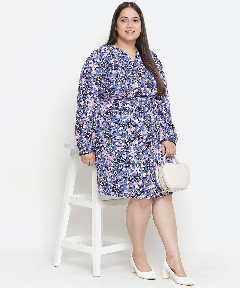 Color heaven floral print plus size women dress